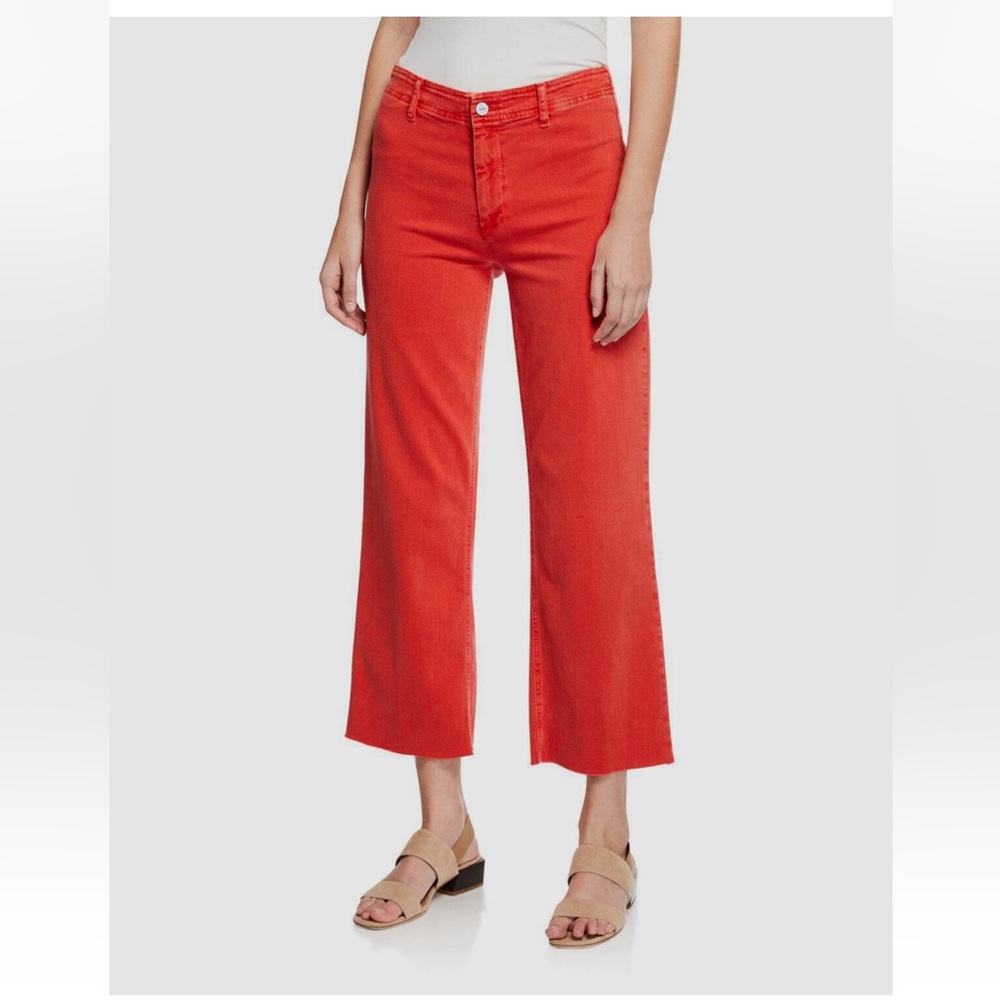 PAIGE Nellie Cropped Jeans Red size 25 Culotte Wide Leg Pants VGUC